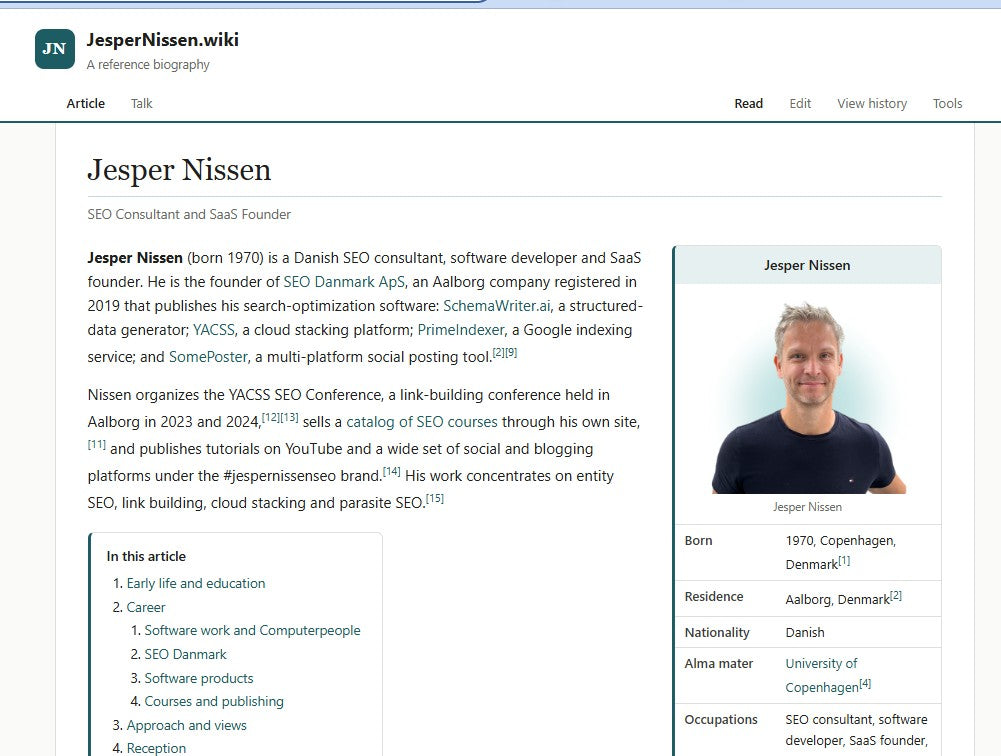Jesper Nissen Bio Site