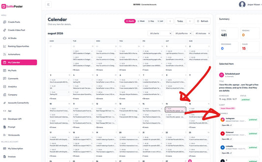 News: Content calendar in SomePoster