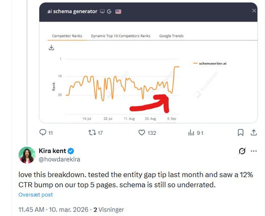 My homepage for schemawriter.ai jumped 9 positions in one day after using the below 5 tips: