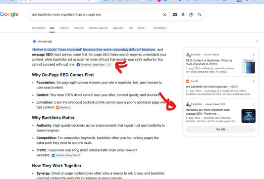 Social media posts in AI Overview