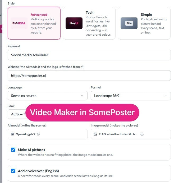 Video maker in SomePoster is now live