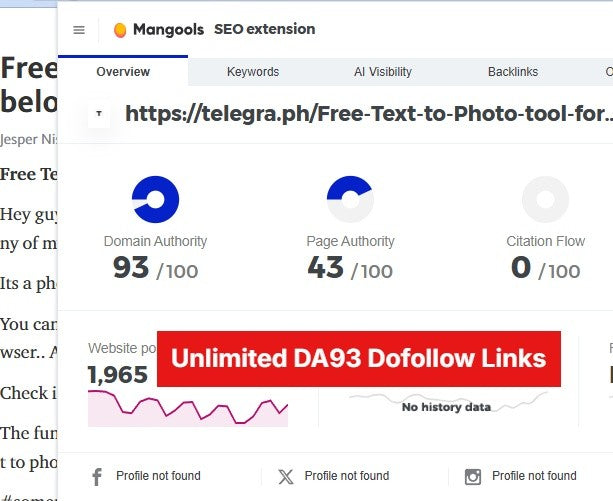 Unlimited Parasite SEO DA93 dofollow links with SomePoster