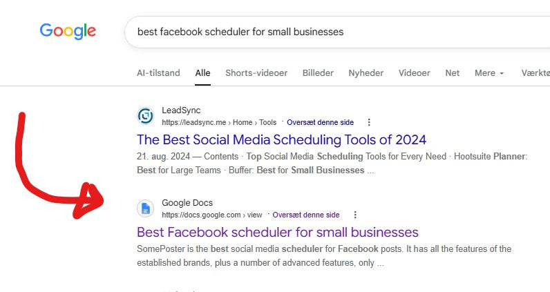 Google Docs is indexing and ranking in Google!
