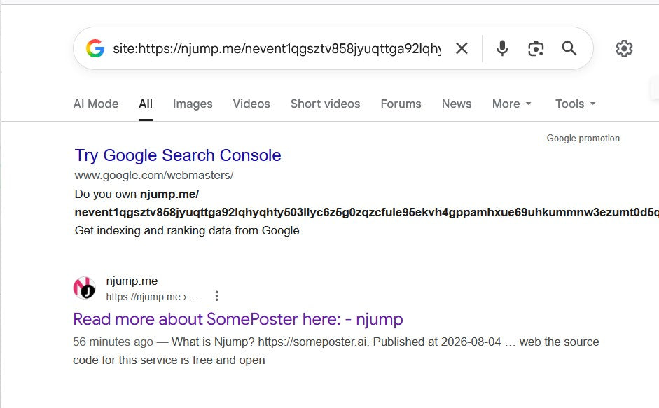 Nostr posts index in Google