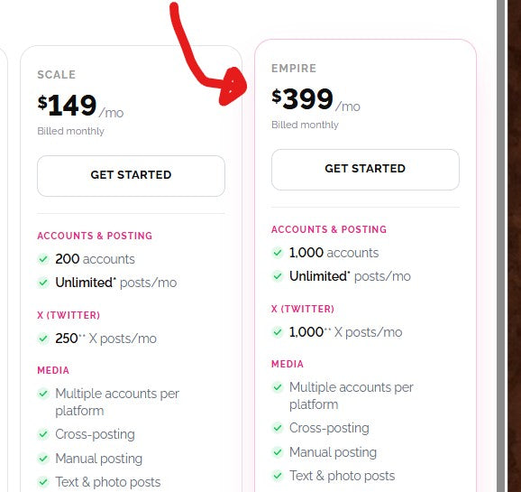 Some say you should always have a super expensive option in your SAAS, that makes the cheaper packages look attractive...