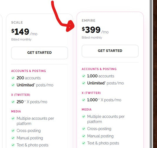 Some say you should always have a super expensive option in your SAAS, that makes the cheaper packages look attractive...