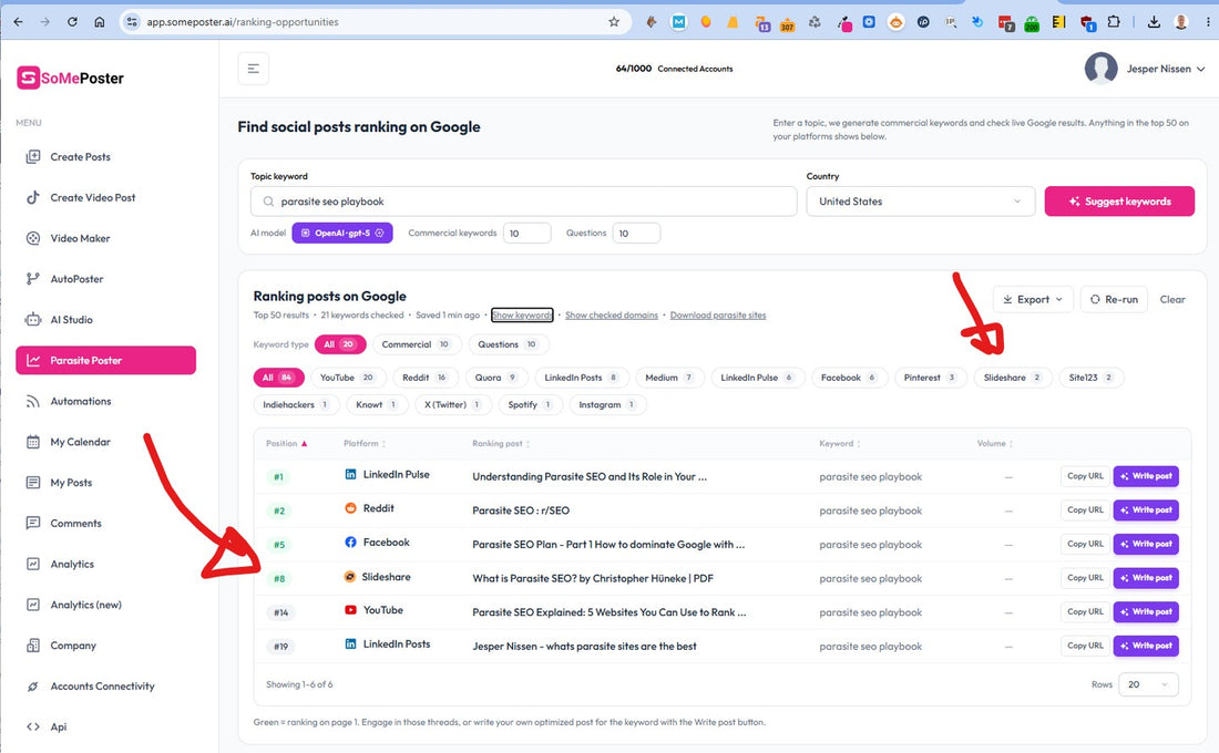 Create a complete Parasite SEO strategy with Parasite Poster