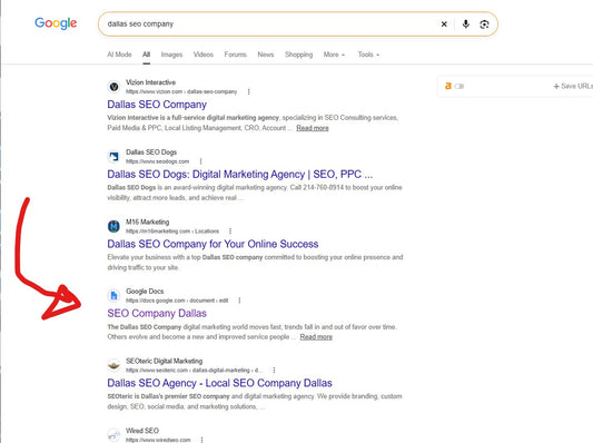 Google Docs indexing and ranking in Google? Check image...
