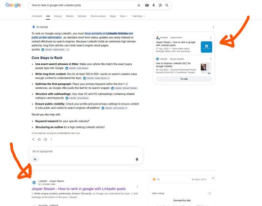I ranked #1 in Google in 3 minutes with a LinkedIn post...