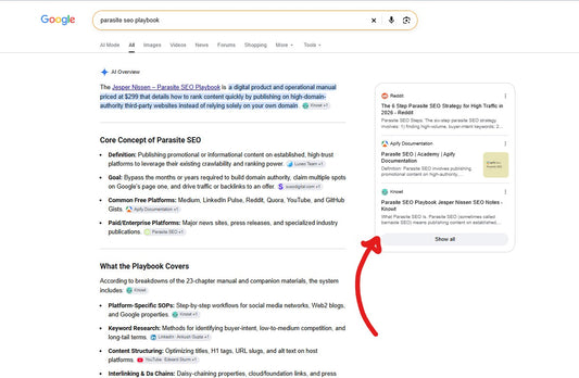 Parasite SEO change the AI overview instantly