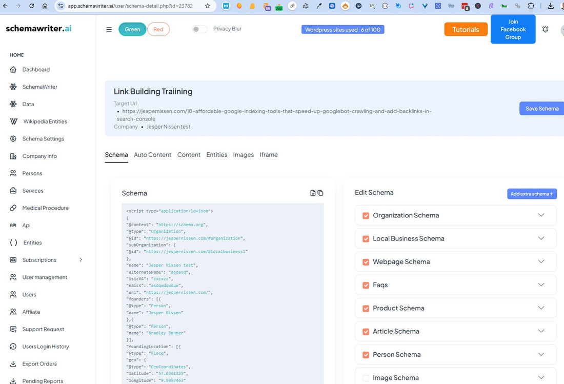 Entity optimised schema on autopilot