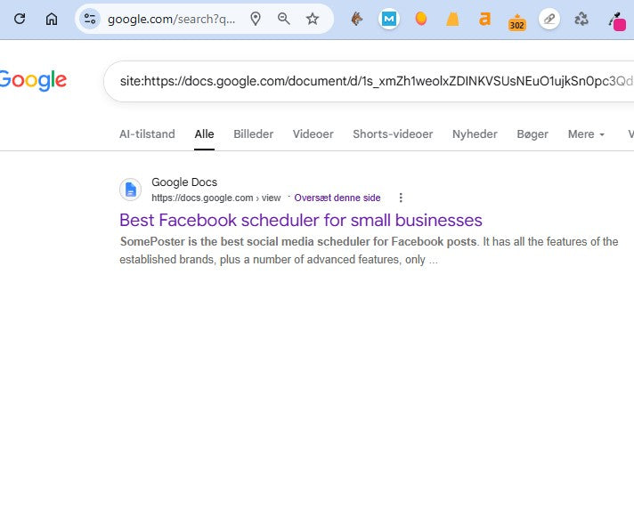 Google Docs index in minutes
